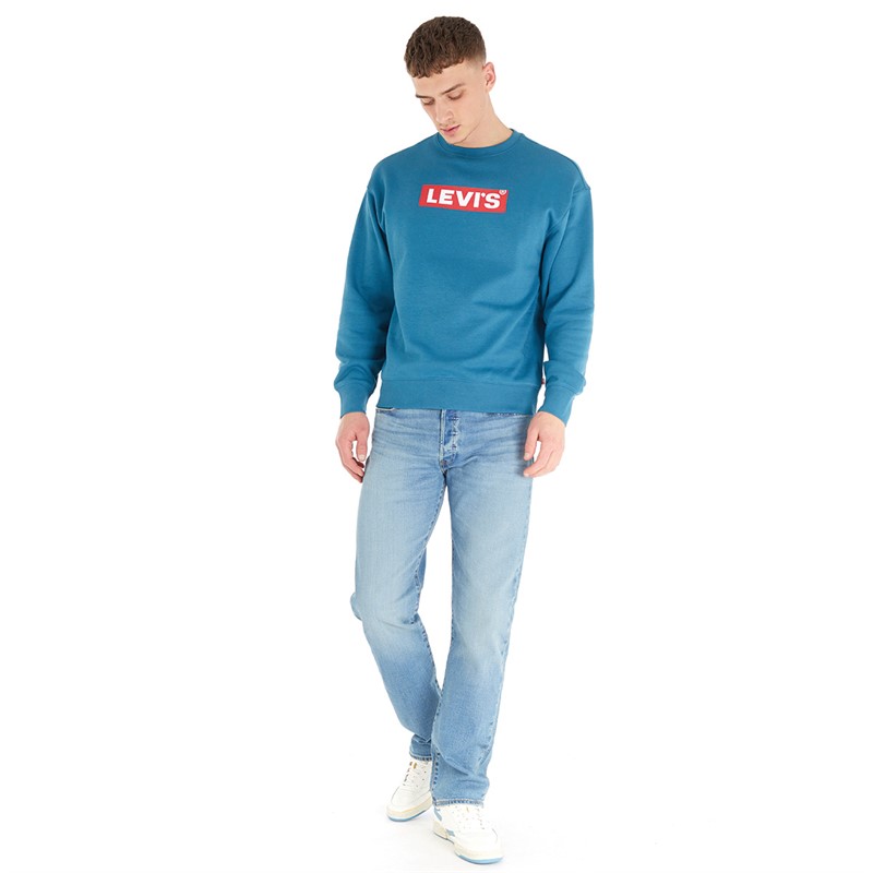 Levi's Mens Graphic Logo Sweatshirt Chasm Blue