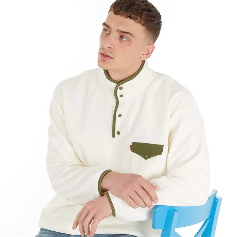 Levi's Mens Barstow Fleece Egret