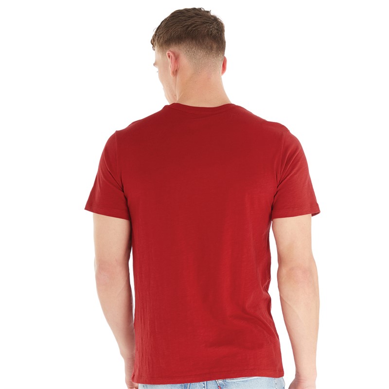 Mens plain 2025 red t shirt