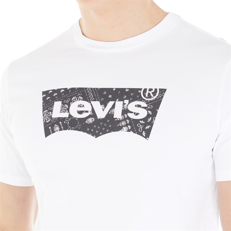 Levi's Mens Graphic T-Shirt Filled BW White+