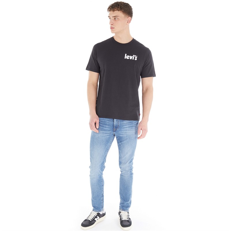 Levi's Mens Relaxed Fit T-Shirt Brand Integrated Poster Caviar