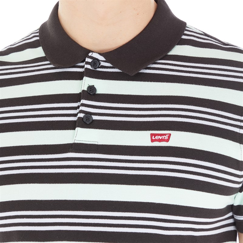 Levi's Mens Polo Cavern Stripe Dusty Aqua