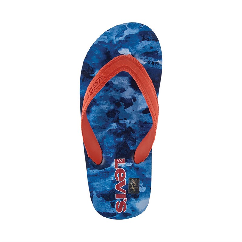 Levi's Jongens South Beach Camo Slippers Navy/Red