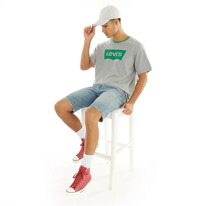 Levi's Mens Relaxed Fit T-Shirt BW Ringer VW Medium Heather Grey