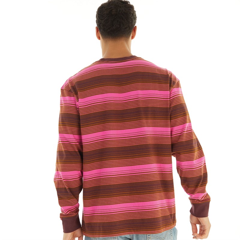 Levi's Mens Authentic Long Sleeve T-Shirt Daniel Stripe Monks Robe