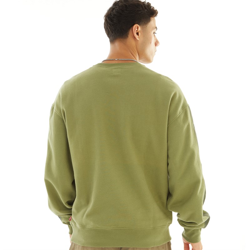 Levi's Mens Graphic Sweatshirt BW Tape Crew Loden Green