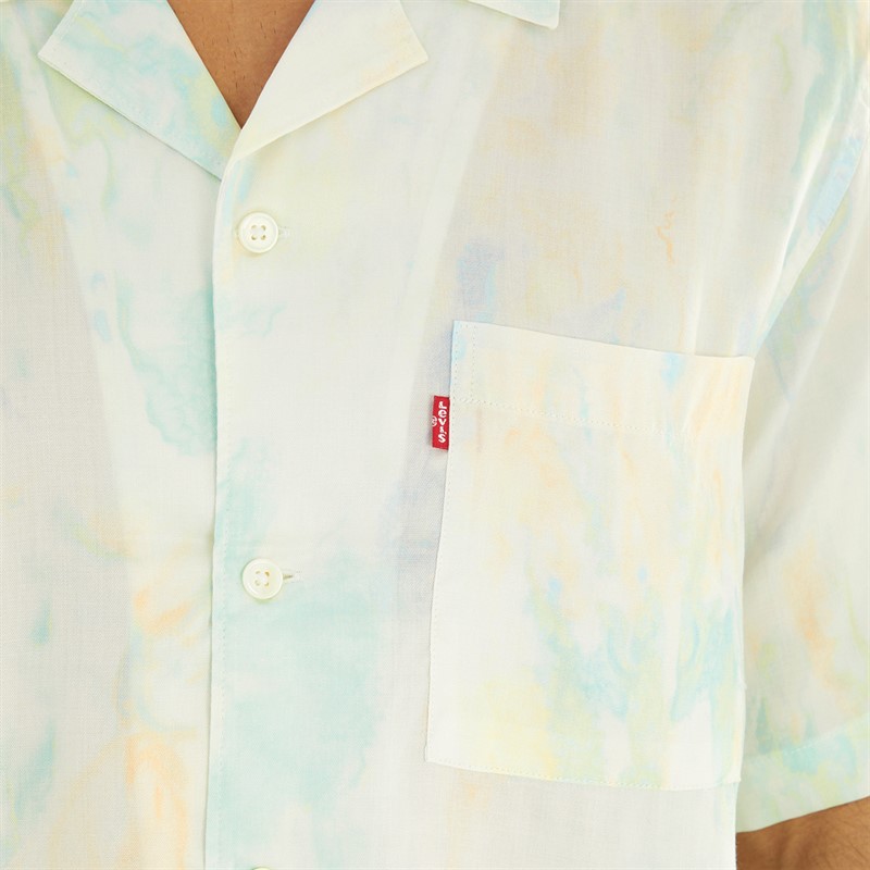 Levi's Mens Sunset Camp Short Sleeve Shirt Asher Ice Dye Icelandic Poppy