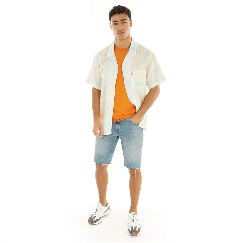 Levi's Mens Sunset Camp Short Sleeve Shirt Asher Ice Dye Icelandic Poppy