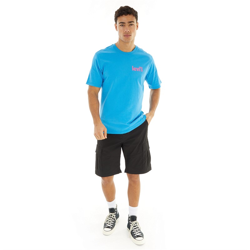 Levi's Mens Relaxed Fit T-Shirt Core Poster Logo Swedish Blue