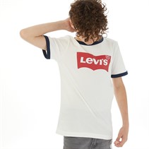 Levi's Jongens Vleermuis Ringer T-Shirt Wit