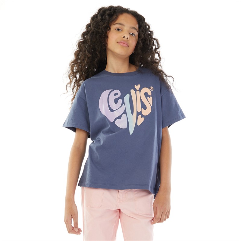 Levi's T-shirt surdimensionné Fille Cœur Bleu Royal