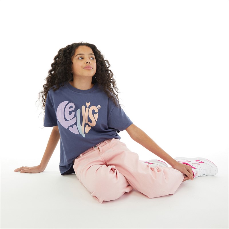 Levi's T-shirt surdimensionné Fille Cœur Bleu Royal