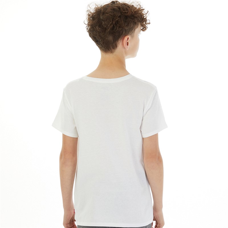 Levi's Boys Short Sleeve Zebra Batwing T-Shirt White