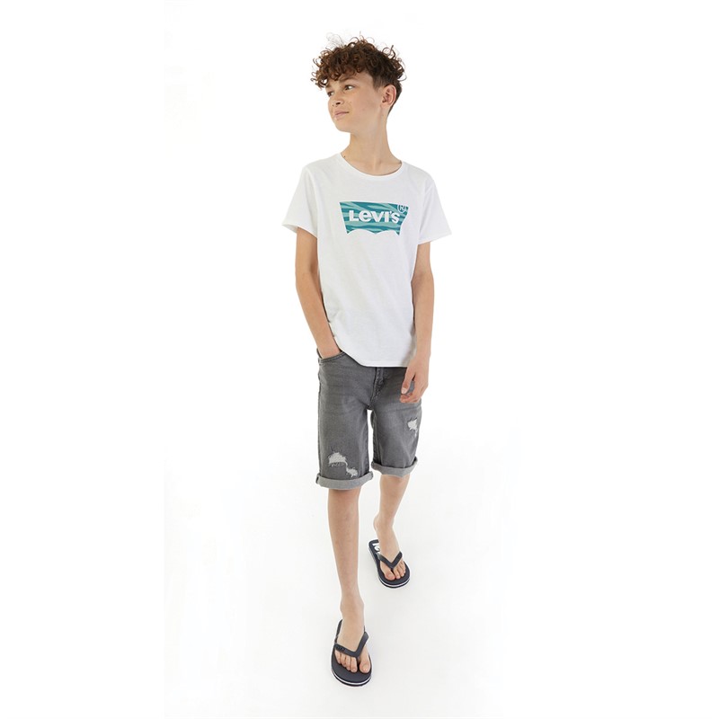 Levi's Boys Short Sleeve Zebra Batwing T-Shirt White