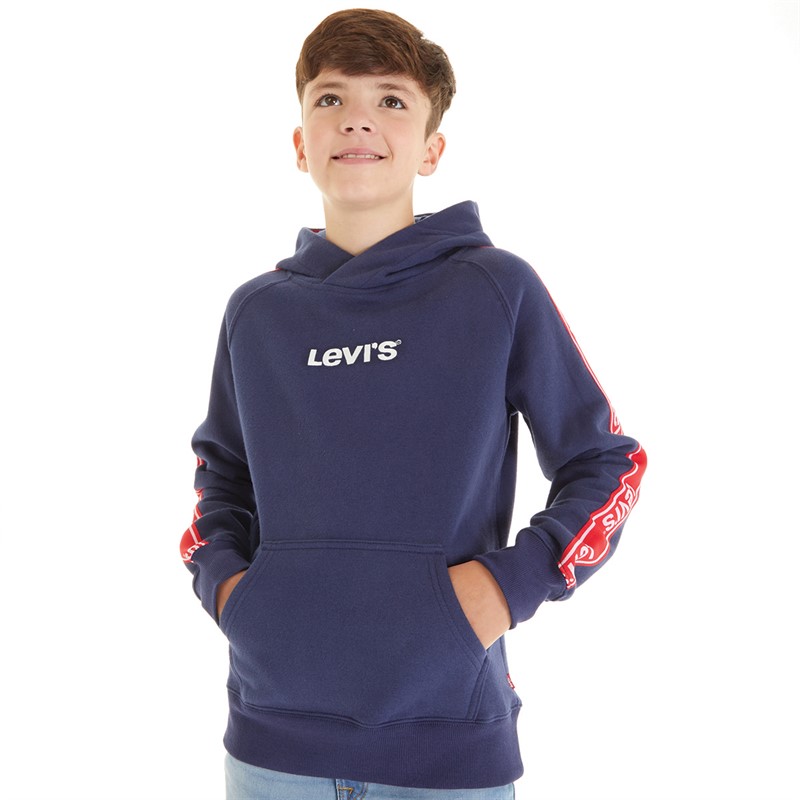 Buy Levi s Boys Logo taping pullover hoodie Navy