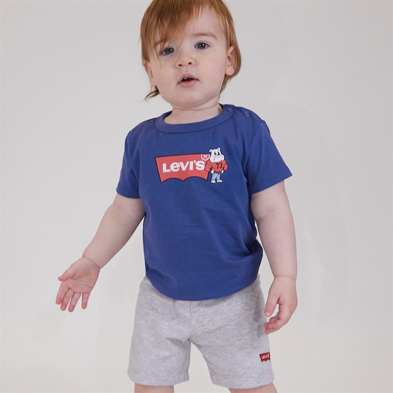 Levi's Baby Boys Mascot Batwing T-Shirt And Shorts Set True Navy