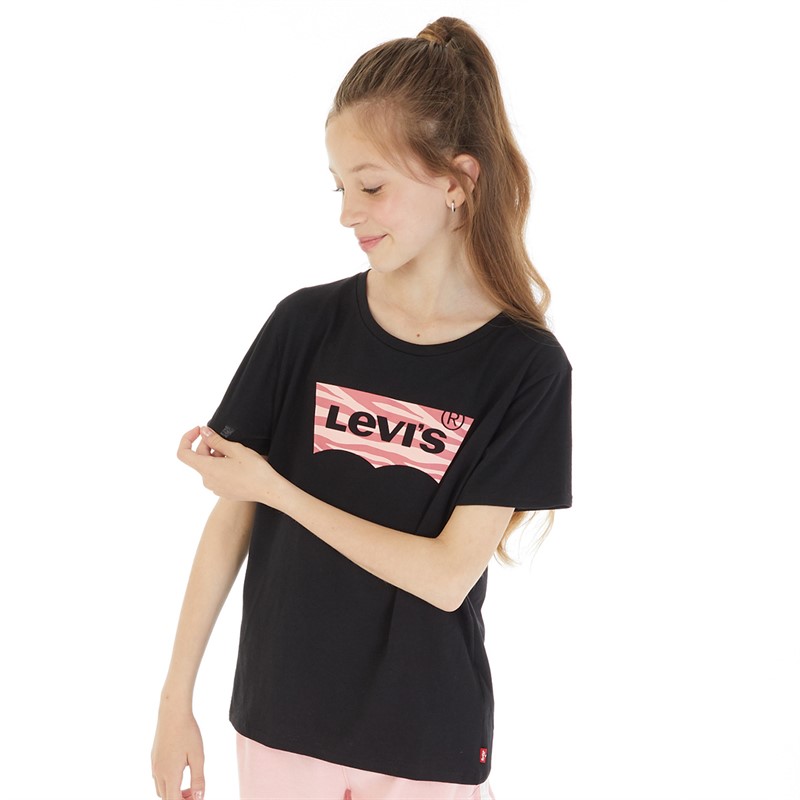 Levi's Piger T-shirt Zebra Batwing Kortærmet Kaviar