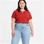 Levi's Womens Plus Size Perfect Tee T-Shirt Poppy Red