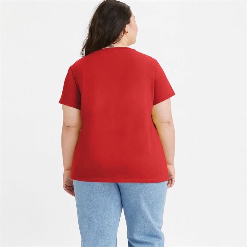 Levi's Womens Plus Size Perfect Tee T-Shirt Poppy Red