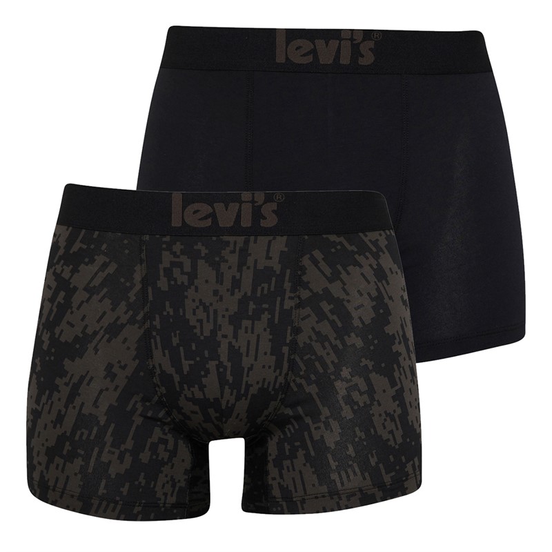 Levi's Mens Digital Camo Two Pack Boxer Briefs Black Combo
