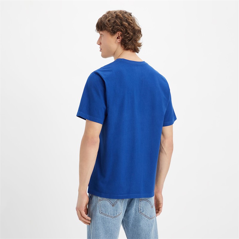 Levi's T-shirt à poche Homme Bleu sodalite teinture vêtement Bleu sodalite