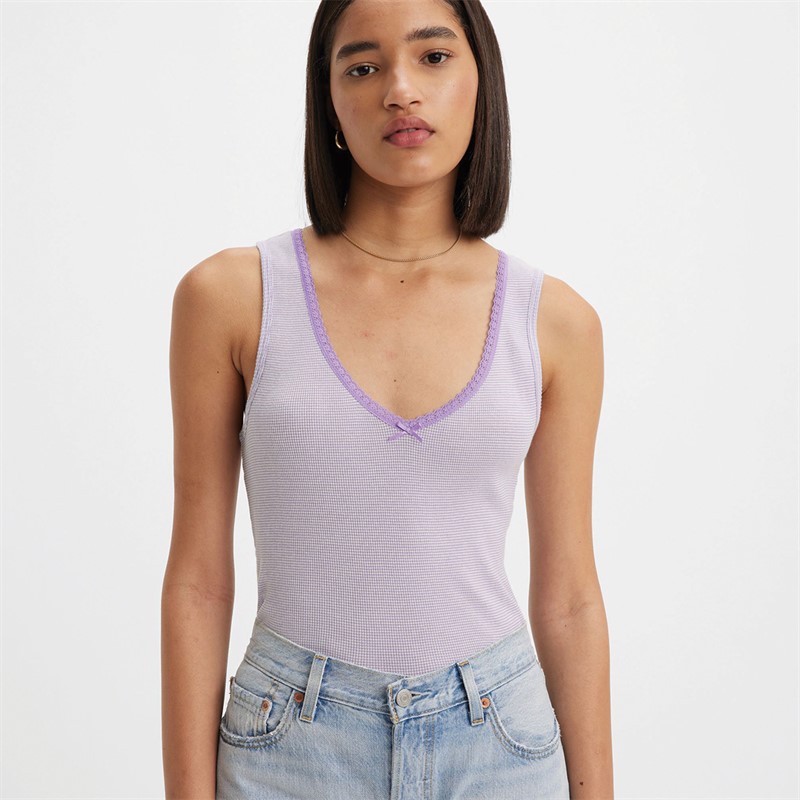 Levi's Top à bretelles rayé violet persan Femme Dry Goods End On End