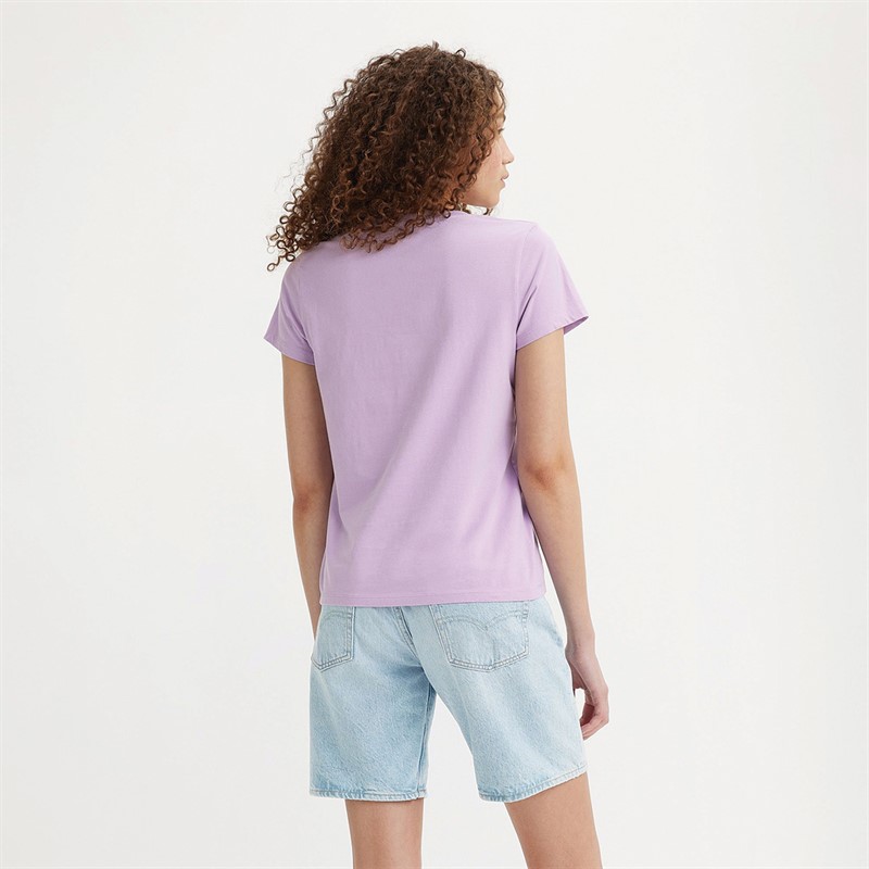 Levi's Womens Perfect V-Neck T-Shirt Purple Rose