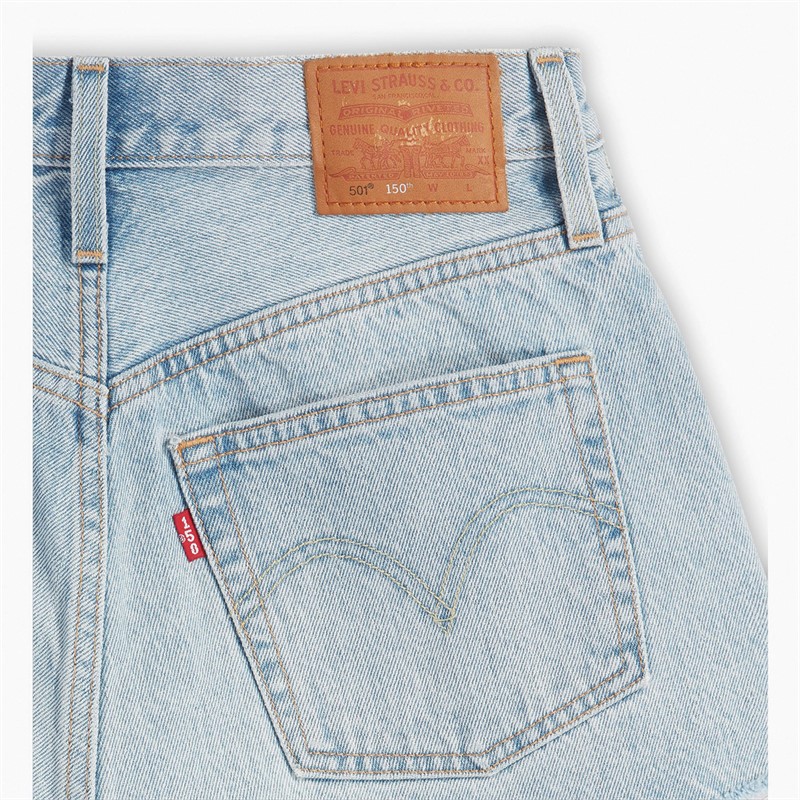 Levi's Short en jean Femme 501 Original, couleur blanc cassé