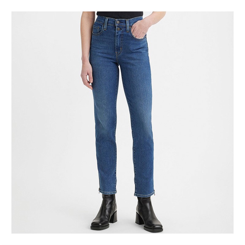 Levi's Dames 724 Knoop Jeans Alle Geritst