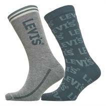 Levi's Mens Sun Faded Logo Regular Cut Two Pack Socks Dark Slate