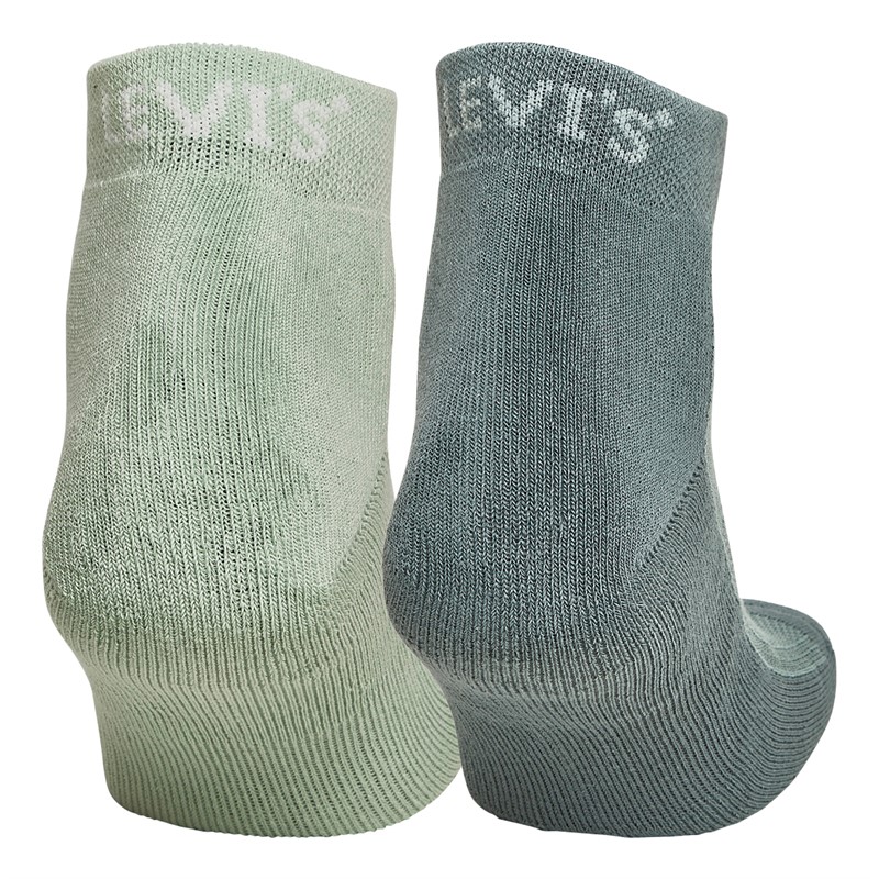 Levi's Mens Mesh Blocking Mid Cut Two Pack Socks Green Combo