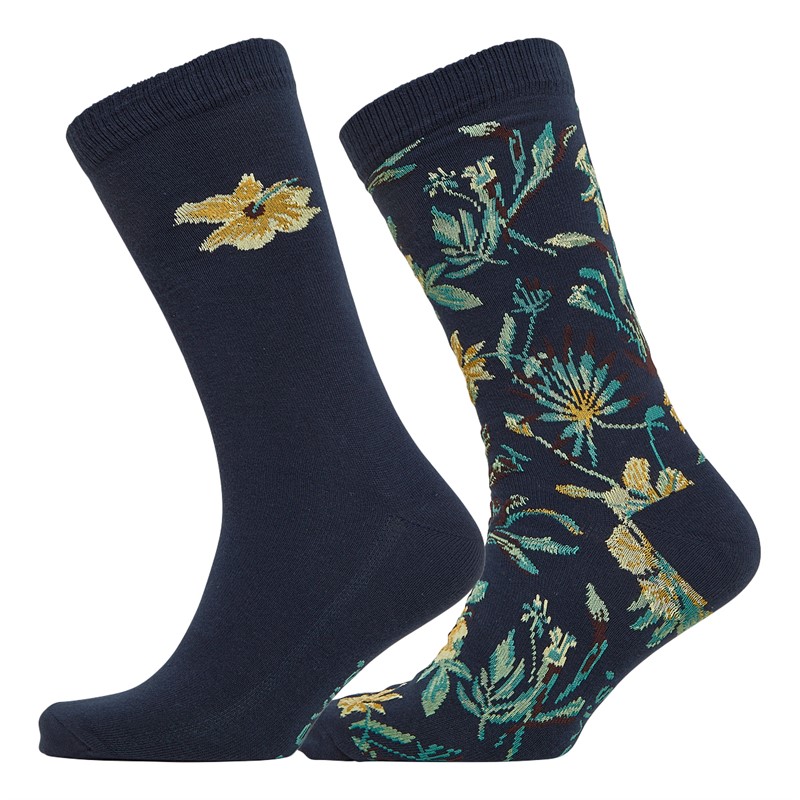 Levi's Mens Flower Regular Cut Two Pack Socks Navy