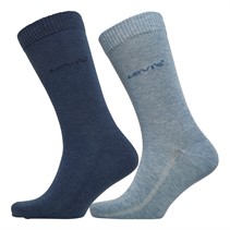 Levi's Mens Tencel Organic Cotton Regular Cut Two Pack Socks Blue Combo