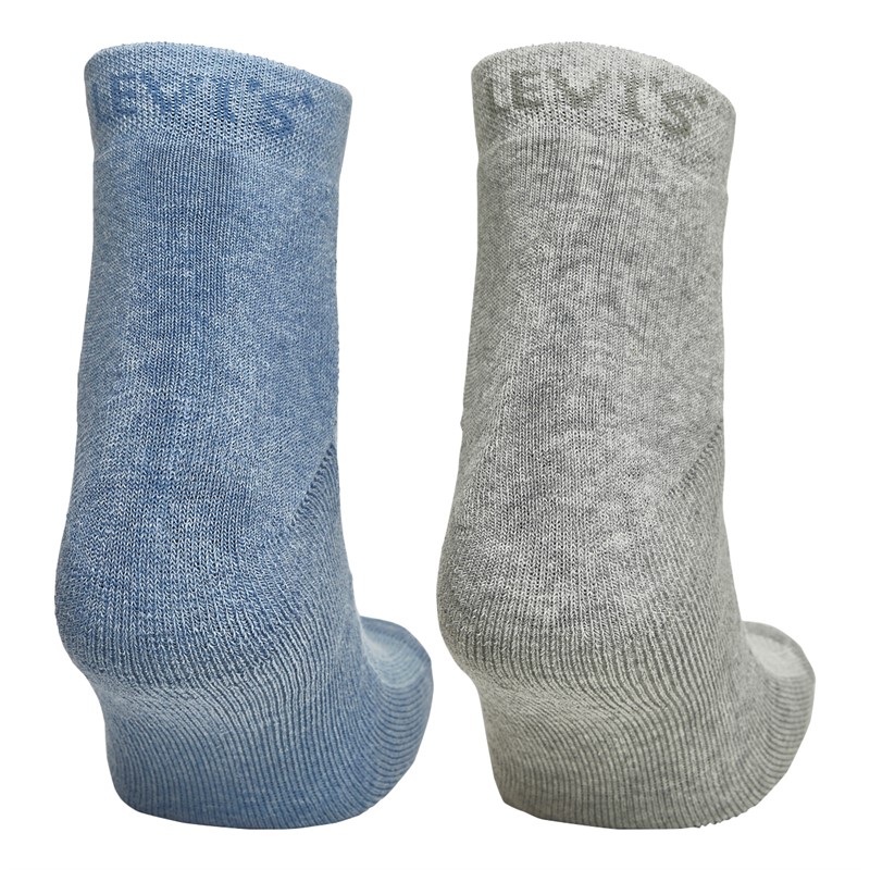 Levi's Mens Mesh Blocking Mid Cut Two Pack Socks Blue Combo