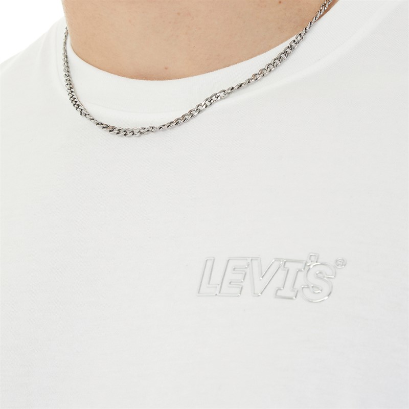 Levi's Mens Relaxed Fit T-Shirt Chrome Headline White