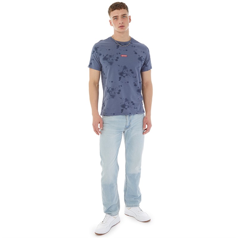 Levi's Mens Relaxed Babytab T-Shirt Splatter Paint Vintage Indigo X