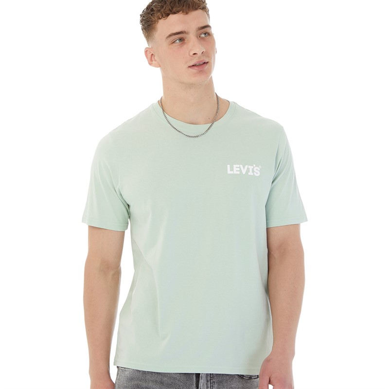 Levi's Mens Relaxed Fit T-Shirt SSNL Healine Logo LC Aqua Foam