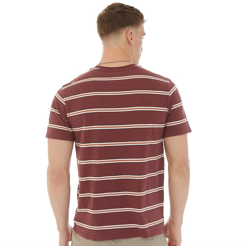 Levi's Mens Pocket T-Shirt Off Trail Stripe Red Mohagany