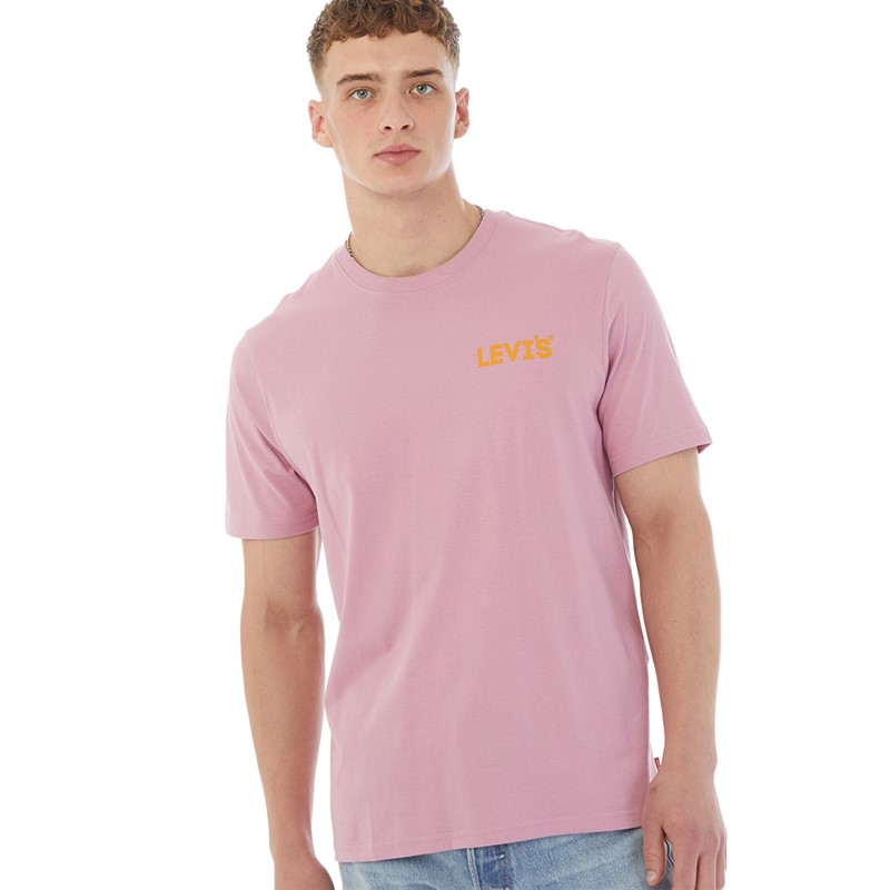 Levi's Mens Relaxed Fit T-Shirt SSNL Healine Logo LC Mauve Orchid