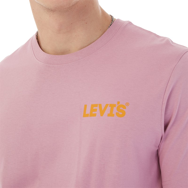 Levi's Mens Relaxed Fit T-Shirt SSNL Healine Logo LC Mauve Orchid