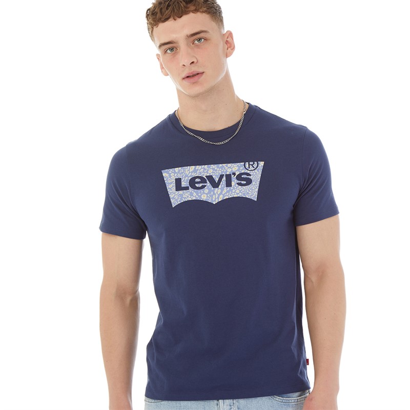 Levi's Mens Graphic T-Shirt Batwing Floral Fill Naval Academy