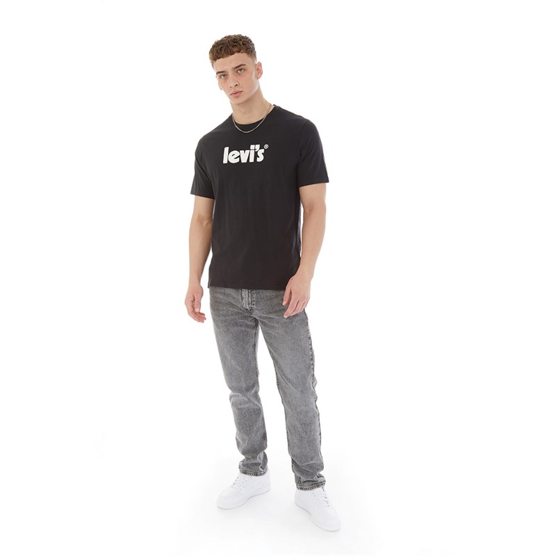 Levi's Mens Relaxed Fit T-Shirt Poster Logo Caviar