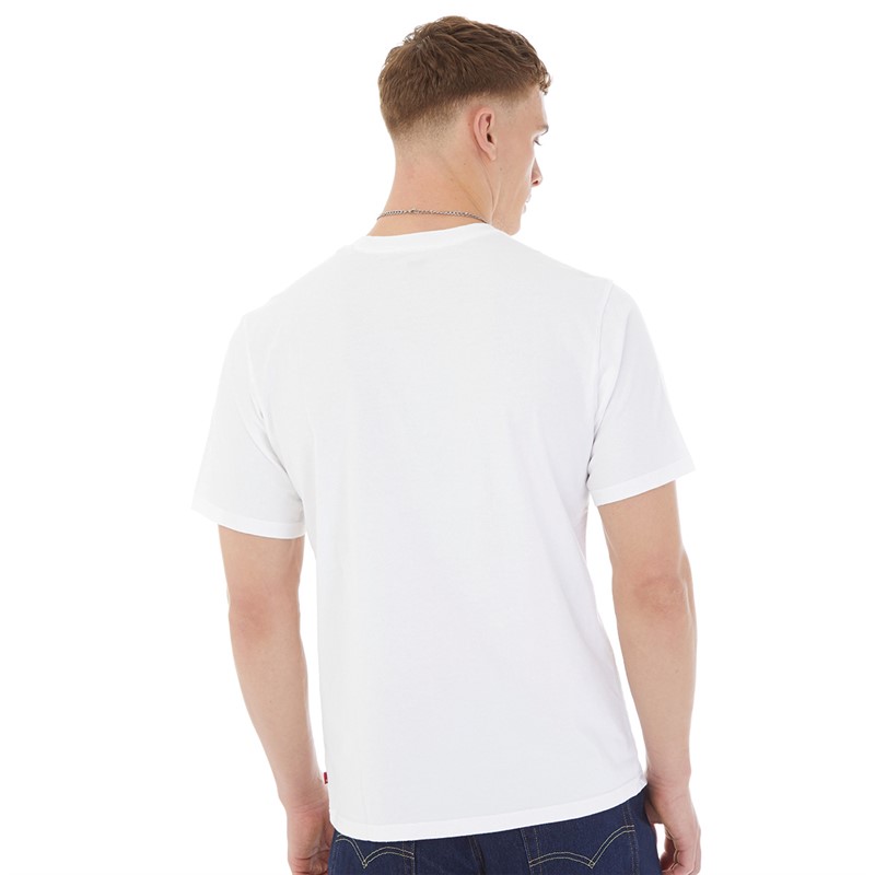 Levi's Mens Relaxed Fit T-Shirt Poster Logo White