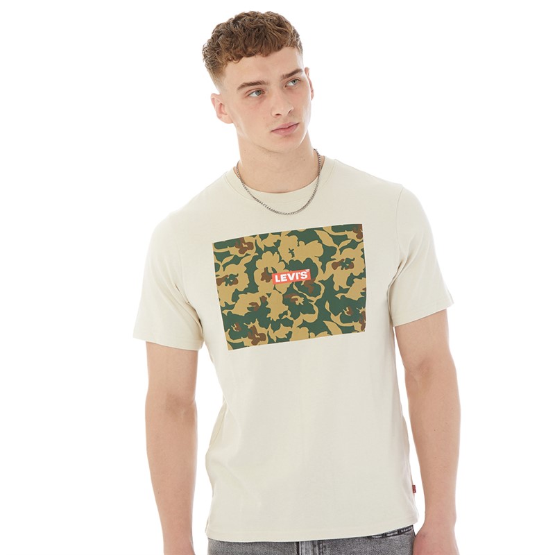 Levi's Mens Relaxed Fit T-Shirt Babytab Camo Floral Fog