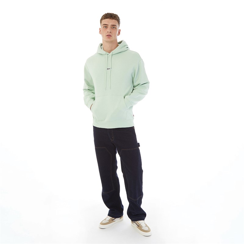 Levi's Mens Baby Tab Hoodie Aqua Foam