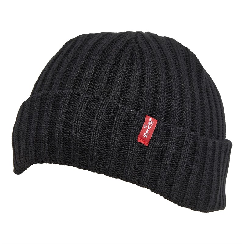 Levi's Mens Ribbed Beanie Regular Black