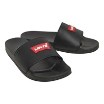 Levi's Mens June Batwing Patch Sliders Regular Black