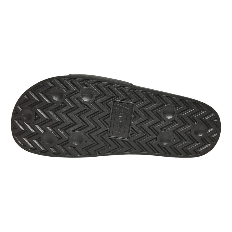 Levi's Mens June Batwing Patch Sliders Regular Black