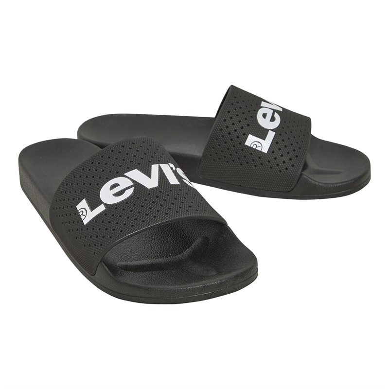 Levi's Mens June Perf Sliders Black