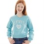 Levi's Girls Meet And Greet Lace Trim Sweatshirt Aqua Sea Blue